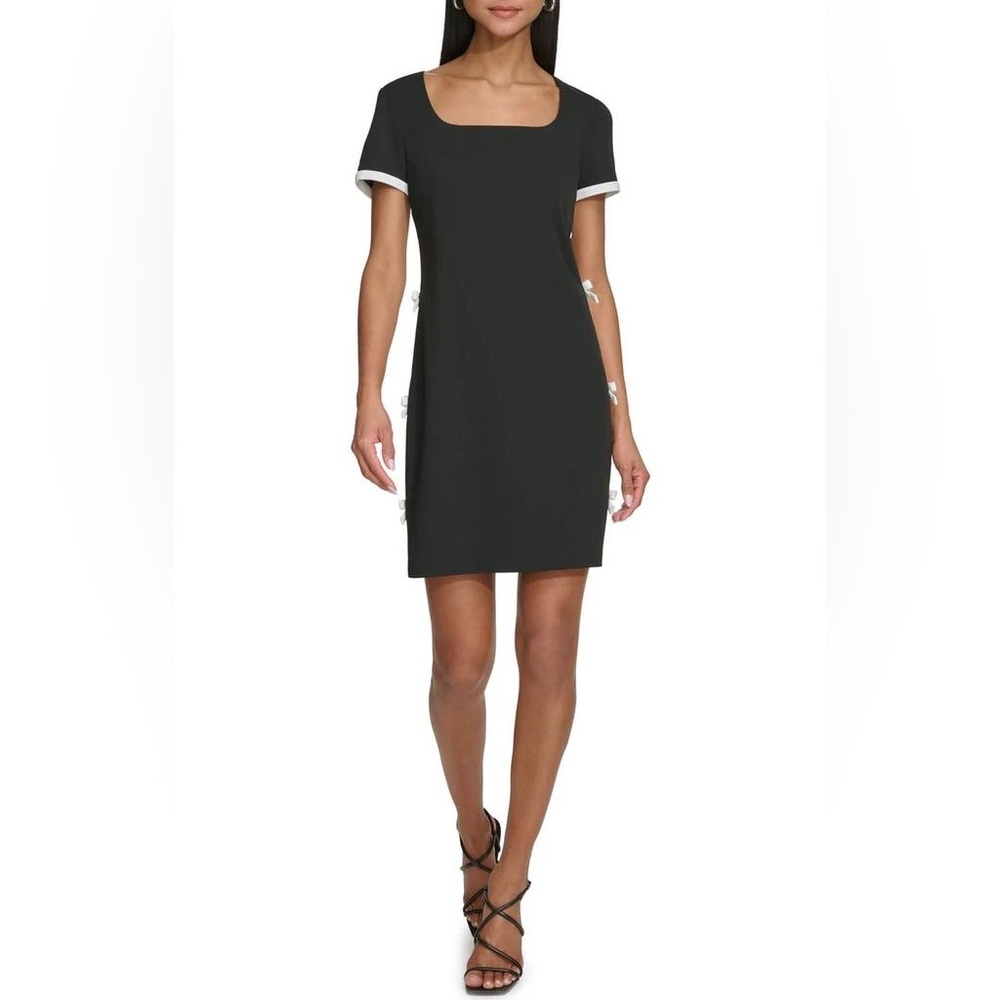 Karl Lagerfeld Black Mini Dress with White Trim